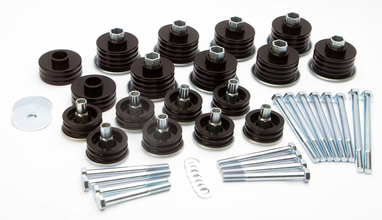 Body Mount Bushing - Replacement - Bushings / Sleeves / Washers Included - Polyurethane - Black - Stock Mounting Hardware - Super Duty - Ford Fullsize Truck 2008-16 - Kit